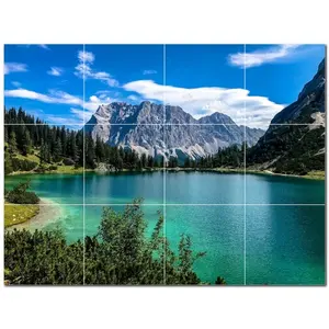 Mural de pared de azulejos de cerámica de Lagos PT500793 48 \ "W X 36 \" H Juego de 12 azulejos de cerámica de 12x12 - Product Image 1