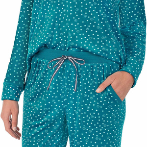 Nueva llegada ropa de dormir de algodón puro ropa de noche ropa de dormir niñas 2 piezas Loungewear pijamas para mujeres conjunto - Product Image 5