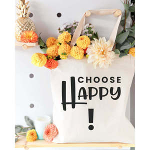 Women's Happy Cotton Canvas Tote Bag - Product Image 3