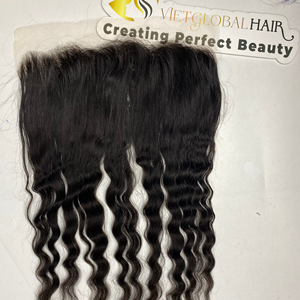 Haute qualité 100% extensions de cheveux humains vietnamiens bruts cuticule alignée couleur naturelle vague naturelle HD dentelle frontale - Product Image 1