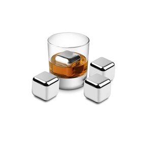 Stainless Steel Whiskey <b>Ice</b> <b>Cubes</b> Metal Bar Accessories for Cooling Drinks Like Wine and Cola square shape - Product Image 2