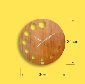 นาฬิกาติดผนังทำจากไม้เรซินงานฝีมือ RF มีสไตล์สีดำน้ำตาลขาวแขวนผนัง - Product Image 4