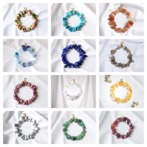 ห่วงกลมประดับคริสตัลควอทซ์ทรงกลมสีทองประดับด้วยลูกปัดอัญมณีแบบไม่เจียระไนสำหรับอุปกรณ์ทำเครื่องประดับแบบทำมือ - Product Image 2