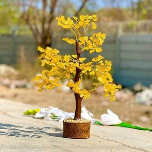 Vente en gros de pierres précieuses Citrine Arbre d'argent Feng Shui Bonsaï Chakra Pierre Équilibrage Reiki Cristal Guérison Décoration de la maison Cadeaux - Product Image 1