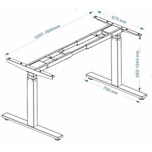 Height-<b>Adjustable</b> Minimalist Electric <b>Table</b> <b>Legs</b> with 3 Upper Joints - Product Image 2