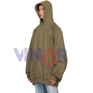 High Quality 100% Cotton Oversized Hoodie High Streetwear Brand's Loose Fleece <b>Sweatshirt</b> Embroidered Eco-Friendly Winter Men - Product Image 5