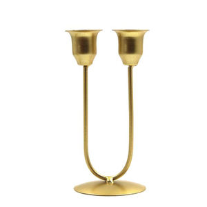 Porte-bougie conique en métal finition or premium, élégant et moderne, en aluminium, pour la décoration de la maison, accessoire de table - Product Image 2