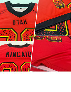 Custom 100% Polyester Football Jersey Burgundy Black-<b>Gold</b> <b>Mesh</b> Drift Fashion Breathable Short Solid Front Printed Techniques - Product Image 5