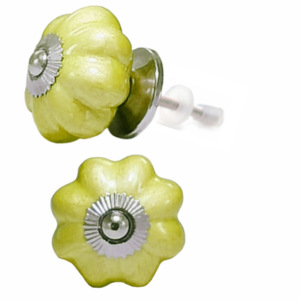 Perillas de melón de cerámica amarillo limón neón para armarios de cocina, tocadores, dormitorios, almacenes al aire libre, salas de estar - Product Image 2