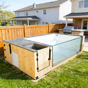 Above Ground Fiberglass Multifunctional Rectangular Swimming Pool Swim Spa with Custom Capacity Outdoor Water Fun Pool - Product Image 3