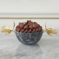 Plateaux de service en chocolat marbré Bol à plateaux de service en chocolat en marbre gris de haute qualité Bol à prix abordable