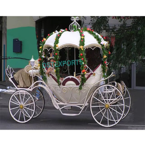 Cendrillon Citrouille Blanc Chariot De Mariage Moderne Élégant Vintage En Acier Calèche - Product Image 4