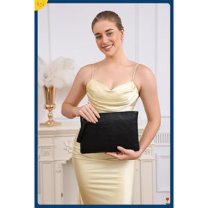 Womens Evening <b>Clutch</b> Purse Trendy PU Leather Wristlet Handbag Designer <b>Wedding</b> Party <b>Bag</b> Elegant <b>Black</b> Ladies <b>Clutch</b> <b>for</b> Events - Product Image 3