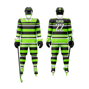 Ventes en gros au meilleur prix, uniformes de hockey sur glace personnalisés par sublimation - Maillots de hockey respirants à séchage rapide en spandex/coton - Product Image 5