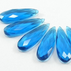 Nova Chegada Tanzanite Azul Quartzo Facetada Teardrop Jóias Bead 30X10MM Buraco 0.5-0.6mm para Contas De Vidro Cristal Lampwork - Product Image 1