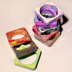 Handmade Resin Bangle Women Charming Brass Plated Open Cuff <b>Bracelet</b> Bangle Round Shape and at Best Price Natural Craft - Product Image 3