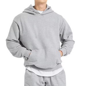 Couleur gris uni de qualité supérieure Made Boxy Loose Style Hommes Gym Wear Hoodies Personnaliser la conception au prix de gros - Product Image 1