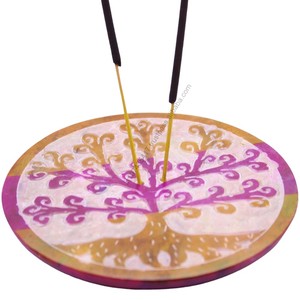 Support d'encens artisanal en bois rond et en stéatite multicolore de meilleure qualité Vente directe pour parfums à usage religieux - Product Image 5