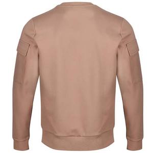 Sudaderas de manga larga con cuello redondo de lana sólida de ajuste Regular informal de invierno para hombre tela teñida Lisa personalizada - Product Image 4