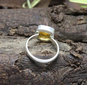 Citrine Ring Cushion Gemstone 925 Sterling <b>Silver</b> Handmade Jewelry November Birthstone Gift For Women - Product Image 4