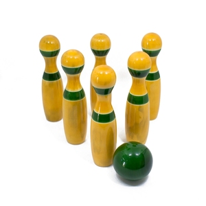 Wooden Mini Bowling Pins <b>Toy</b> Set Non Toxic| Indoor & <b>Outdoor</b> Fun Learning Game| Light Weight & Easy to Carry From Tradnary - Product Image 2