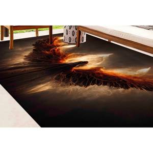 Tapis Lucifer avec ailes de feu lumineuses, tapis imprimé, tapis antidérapant, tapis à poils doux - Product Image 2