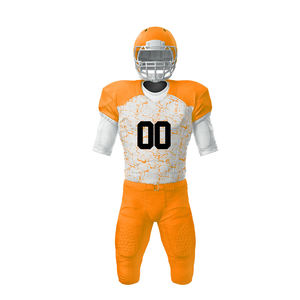 Kit d'uniforme de football d'équipe pour adultes, manches courtes, col en V, sublimation en polyester, uniforme de football américain pour jeunes - Product Image 1