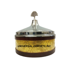 Casserole décorative en métal à double paroi, en cuivre et noir, nouveau réchauffeur d'aliments en métal de luxe de haute qualité - Product Image 6