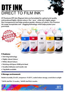 Encre d'impression numérique à base d'eau blanche à pigment textile DTF dérivé de Corée de haute qualité pour des impressions optimales - Product Image 1