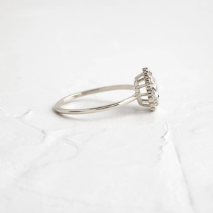 Bague Moissanite ronde taille rose 14K or jaune Antique Halo Bagues en diamant Fashion Fine VVS Diamond Jewelry au prix du fabricant - Product Image 4