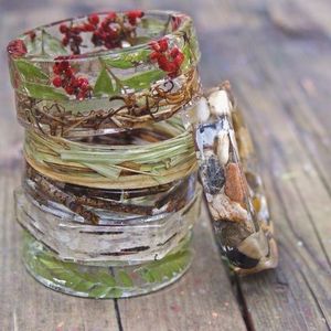 เครื่องประดับที่ดีเรซินสร้อยข้อมือและกำไลข้อมือดีโซ่และการเชื่อมโยงกำไลข้อมือดอกไม้อะคริลิคเครื่องประดับสร้อยข้อมือสำหรับ - Product Image 2