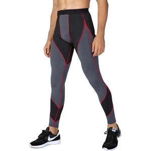 Color Block Patchwork Men Leggings Men's Compression Design with Sweat-Wicking and High Elastic Features - Product Image 1
