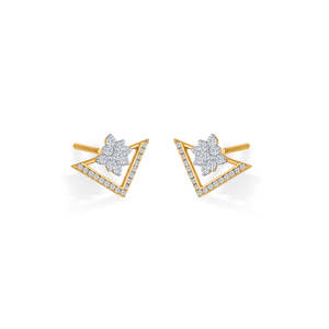 Tri Dazzle Gold Hoop Earrings for Women Stainless Steel & <b>Titanium</b> with Zircon and Pearl Party Jewelry - Product Image 4
