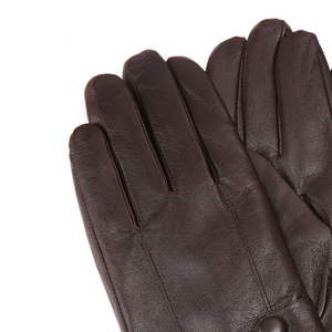 Gants en cuir d'agneau véritable épais et doux pour homme, mode, doigts entiers, pour l'hiver, extérieur, écran tactile, décontractés, couleur unie, chauds - Product Image 3