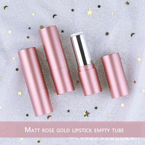 Tube de rouge à lèvres cylindrique en plastique vide noir/or rose pour femmes, emballage de baume à lèvres, haute qualité, moulage par injection, estampé à chaud - Product Image 4