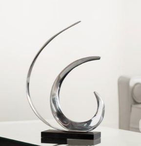 Décoration d'intérieur, ornement en zigzag finition or métallique, sculpture en métal minimaliste, objets d'art créatifs pour table - Product Image 6