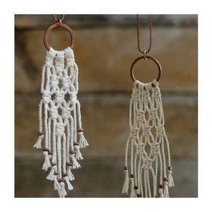 Bijoux en macramé, Style Boho, bijoux fantaisie en coton, faits à la main, meilleur prix, 2022 - Product Image 2