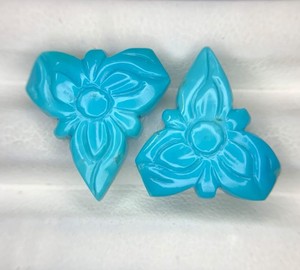 Hecho a mano Mughal arte tallado hermosa forma elegante Arizona turquesa piedra preciosa Natural para joyería utiliza producto a granel - Product Image 1