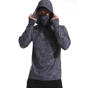 Sudadera con capucha de pesca de secado rápido personalizada al por mayor poliéster Upf50 + poliéster al aire libre senderismo pesca camisas con capucha - Product Image 1