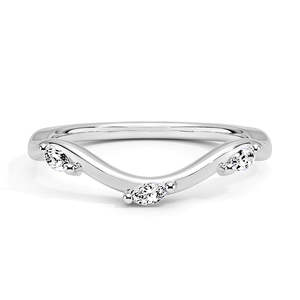 Marquise Cut Moissanite Diamond Wedding Band 9K Gold <b>Ring</b> Elegant Moissanite <b>Rings</b> - Product Image 3