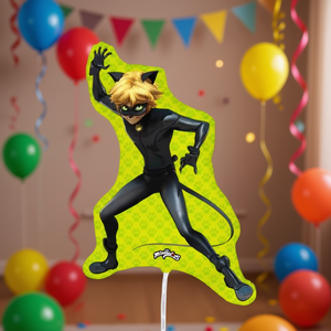 Ballon en aluminium Miraculous Cat Noir 89x56cm, décoration de fête, lot de 2 - Product Image 3