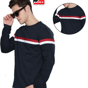 Camisetas de manga larga de verano para hombre 100% algodón Logotipo de impresión personalizado en la parte delantera diseño de patrón sólido bajo MOQ - Product Image 6