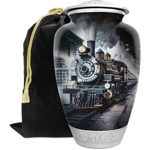 โกศโมเดิร์นทำด้วยมือสำหรับผู้ใหญ่ขี้เถ้าตกแต่งรูปกวางสำหรับงานศพชายและหญิงจากอินเดีย - Product Image 2