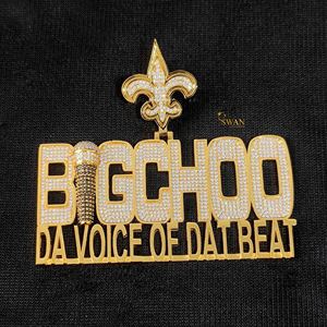 Pendentif BIGCHOO de luxe en or 10 carats avec diamant cultivé en laboratoire avec collier Hip Hop glacé cadeau de bijoux de mode pour lui ou elle - Product Image 2