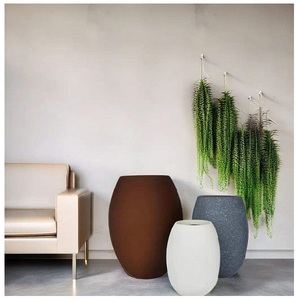 Jardinières de pots de fleurs élégantes en fibre de verre FRP Premium Intérieur Extérieur Jardin Maison Balcon Patio Conteneurs de plantes décoratives - Product Image 1