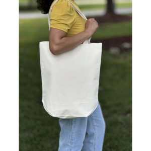 Liberty Grocery Tote Bag Made USA <b>Recyclable</b> Cotton Eco-Friendly Reusable Medium Size Customizable Folding Style <b>Gift</b> Price 340g - Product Image 3