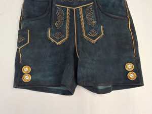 กางเกงขาสั้นสไตล์บาวาเรียสำหรับผู้ชายหัวเข็มขัดทองเหลืองแบบดั้งเดิมสั่งได้สำหรับผู้หญิง Oktoberfest Lederhosen - Product Image 4