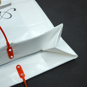 Mua sắm bao bì cứng nhắc xử lý túi nhựa Poly LDPE cứng nhắc Snap con dấu vòng lặp nhựa cứng vòng lặp xử lý Túi mua sắm cho quần áo - Product Image 5