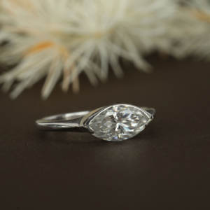 Juego de medio bisel de último diseño Marquise Cut Lab Grown VVS1 Clarity Diamonds 925 Silver y 10K/14K/18K Gold para bodas y fiestas - Product Image 5