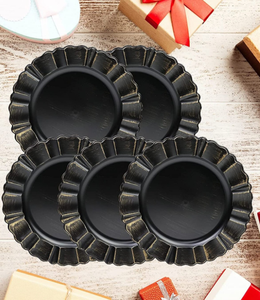 จานรองอาหารโลหะสีดำคุณภาพพิเศษ ดีไซน์หรูหรา สำหรับงานเทศกาล งานแต่งงาน และงานเลี้ยงอาหารค่ำอย่างเป็นทางการ ลดราคา - Product Image 4